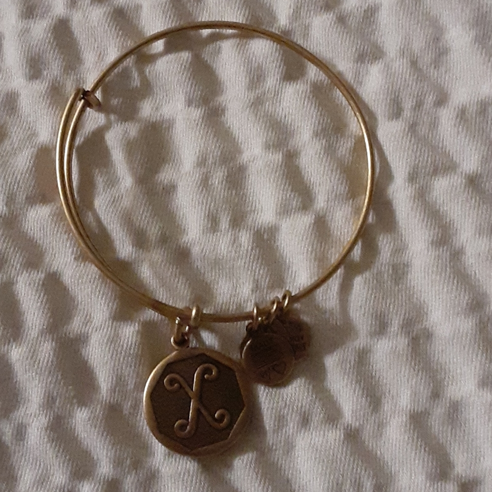 Alex and ani letter bracelet Gold